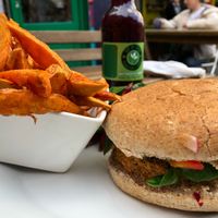 Bean burger at Eat of Eden in South West London