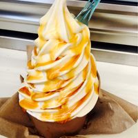Vegan soft serve with carmel sauce at Palma Kiosk & Kaffebar in Sarpsborg