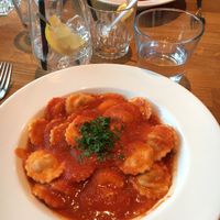 The ravioli. At the moment with tomato sauce. at Vaelsa in Helsinki