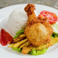 Nasi Fried Vegan Chicken at Teko Healthy Resto in Medan