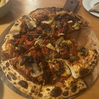 Vegetarian supreme with vegan cheese   at The Bush Inn Restaurant in Deloraine