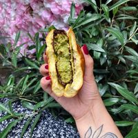 GF falafel burger  at Vburger Camden in North West London