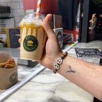 Banana biscoff milkshake  at Vburger Camden in North West London