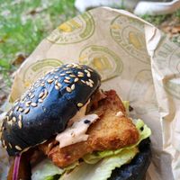 Seitan schnitzel at Vburger Camden in North West London