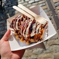 Waffle & ice cream at Vburger Camden in North West London