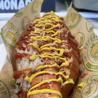 Hot dog  at Vburger Camden in North West London