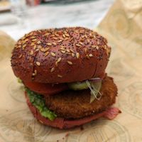 Seitan Schnitzel at Vburger Camden in North West London