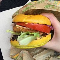 Seitan burger  at Vburger Camden in North West London