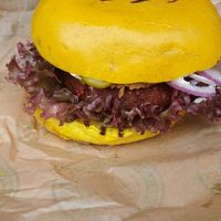 Up beet burger at Vburger Camden in North West London