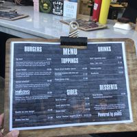Menu at Vburger Camden in North West London