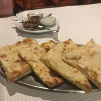 Vegan cheese naan to die for! at Sanskar Nepal in Lisbon
