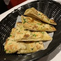 Vegan garlic naan at Sanskar Nepal in Lisbon