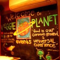 Inside at Veggie Planet in Cambridge