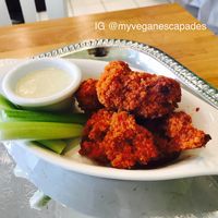 Buffalo Cauliflower Wings, so good!  at enVegan in Morrow