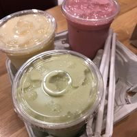 Pineapple, avocado, and strawberry smoothies at enVegan in Morrow