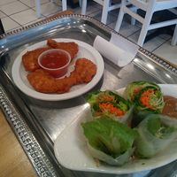 Summer rolls & "shrimp" tempura at enVegan in Morrow
