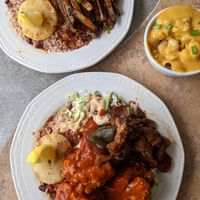 Jerk Mac n Cheese and 2 plates at Dajen Eats in Eatonville