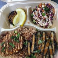 Rice and Jerk Chik’n To Go  at Dajen Eats in Eatonville