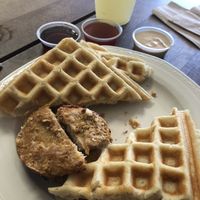 Chic’n and waffles  at Dajen Eats in Eatonville