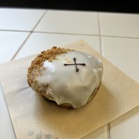 Lime and coconut vegan doughnut   at Crosstown Doughnuts - Shoreditch in East London