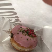 lovely doughtnut with pistachios and pomegranate  at Crosstown Doughnuts - Shoreditch in East London