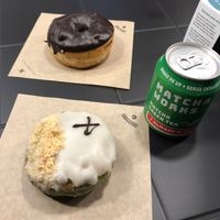X2 vegan doughnuts  at Crosstown Doughnuts - Shoreditch in East London