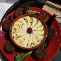 Hummus & Falafel, £6 at My Village Hawraman Cafe in North West London
