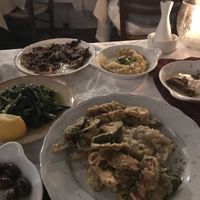 selection of vegan food at Candouni in Santorini