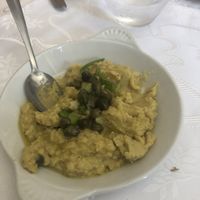 My fava (sorry— I took a bite before the picture) at Candouni in Santorini
