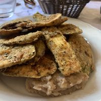 Aubergine and zucchini  at Candouni in Santorini
