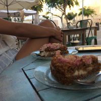 The best cake I ever tasted. at Simbiosis in Ibiza