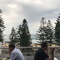 View from balcony  at Moo Gourmet Burgers in Manly