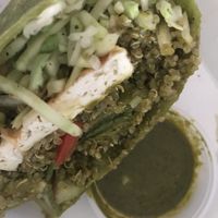 This is the absolutely delicious Marinated tofu quinoa wrap. 🙌🏻🙌🏻🙌🏻💚 #Veganuary at Veg on the Edge in Santa Cruz