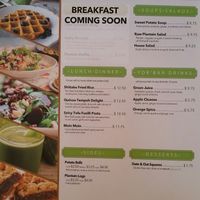 Menu at Veg on the Edge in Santa Cruz