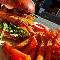 Suya Burger at Veg on the Edge in Santa Cruz