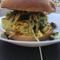 Tofu Bagel Scram at Veg on the Edge in Santa Cruz