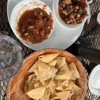 Chips & salsa -mango salsa is delicious  at Local Flavor Cafe in Eureka Springs