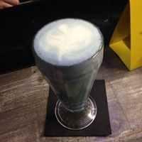 Blue matcha latte at Falafel Bro - Oruzheynyy in Moscow