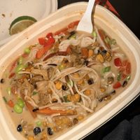 Rice noodle bowl   at Goatocado in Richmond