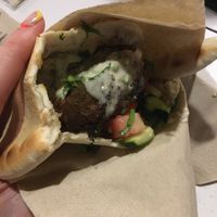 Green falafel pitta  at Pitacasso in Sevilla