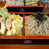 Cold soba with tempura at Kobayashi Soba in Matsumoto