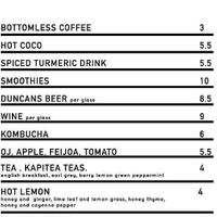 Drinks Menu - July 2017 at Sunday Cantina in Waikanae