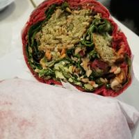 Beetroot hummus falafel salad wrap at JOS - Kungsportsavenyen in Gothenburg