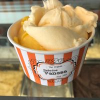 Vanilla and mango flavours at Geladaria Veneza in Quarteira