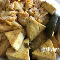 mac and cheeze and tofu with zucchini  at Nuturi in Snellville