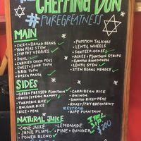 Menu (green checks show what is prepared for the day) at The Cheffing Don in Kingston