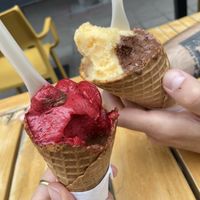 Raspberry/mint, grape orange and chocolate   at Crna Ovca in Belgrade