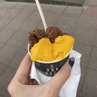 Mango and chocolate h20 (both vegan).  at Crna Ovca in Belgrade