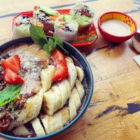 Açai Bowl & summer Rolls  at Lone Wolf Cafe in Coggeshall