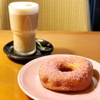 one of the many choices of vegan donuts  at Holy Donut - Vokiečių in Vilnius